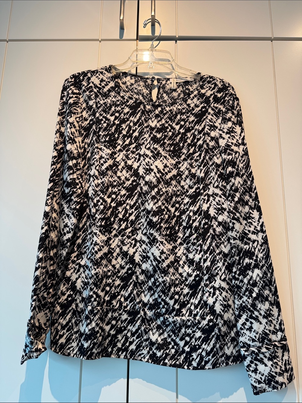 10 Crosby Derek Lam Black and White Abstract Print Blouse